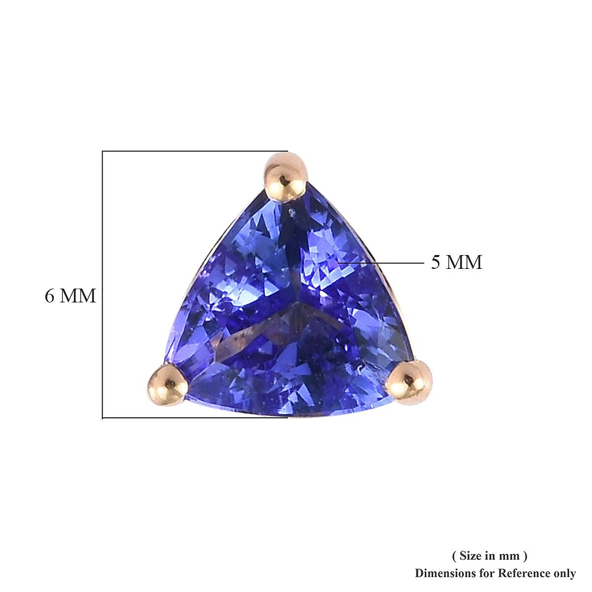 ILIANA 18K Yellow Gold AAA Tanzanite Stud Earrings (with Screw Back) 1.00 Ct.
