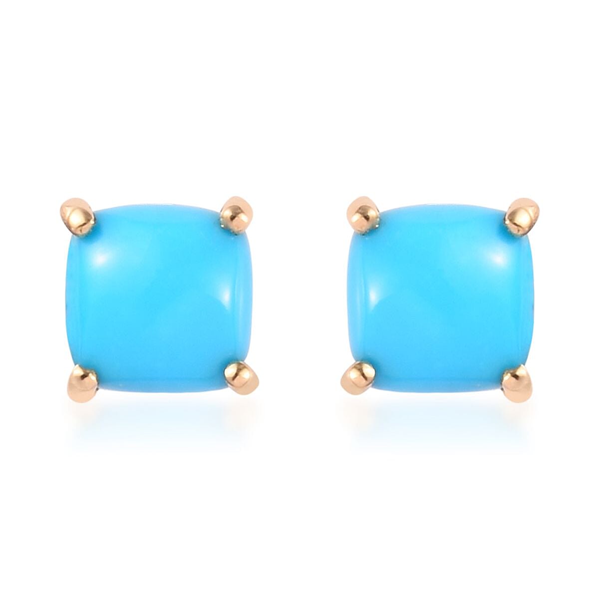 ILIANA 18K Yellow Gold Arizona Sleeping Beauty Turquoise Stud Earrings 1.00 Ct.
