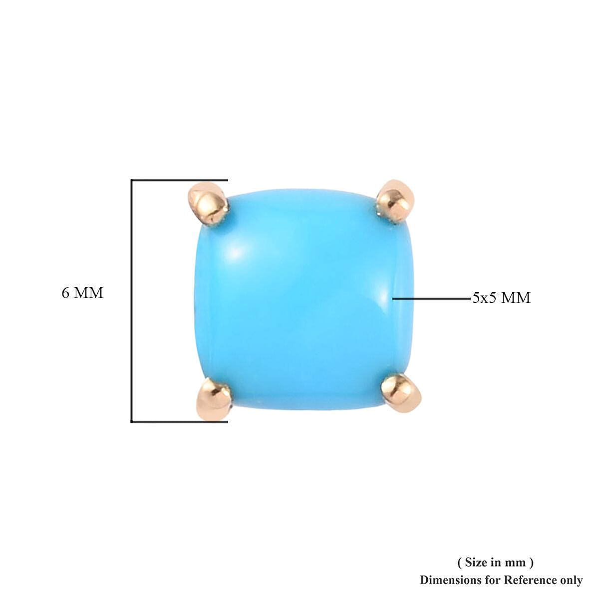 ILIANA 18K Yellow Gold Arizona Sleeping Beauty Turquoise Stud Earrings 1.00 Ct.