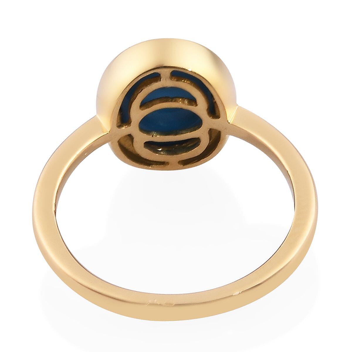 ILIANA 18K Yellow Gold AAA Arizona Sleeping Beauty Turquoise Solitaire Ring 3.30 Ct, Gold wt. 3.63 Gms