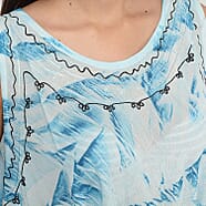 Summer Special Embroidered Tie Dye Round Neck Umbrella Dress One Size 