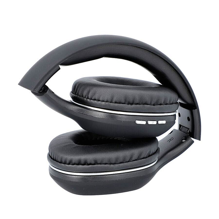 WESDAR: Wireless & Bluetooth Headphones with Rechargeable 500 mAh Battery - Black
