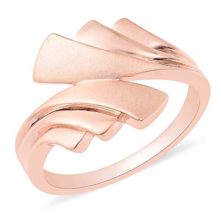 RACHEL GALLEY Rose Gold Overlay Sterling Silver Ring, Silver wt. 5.57 Gms