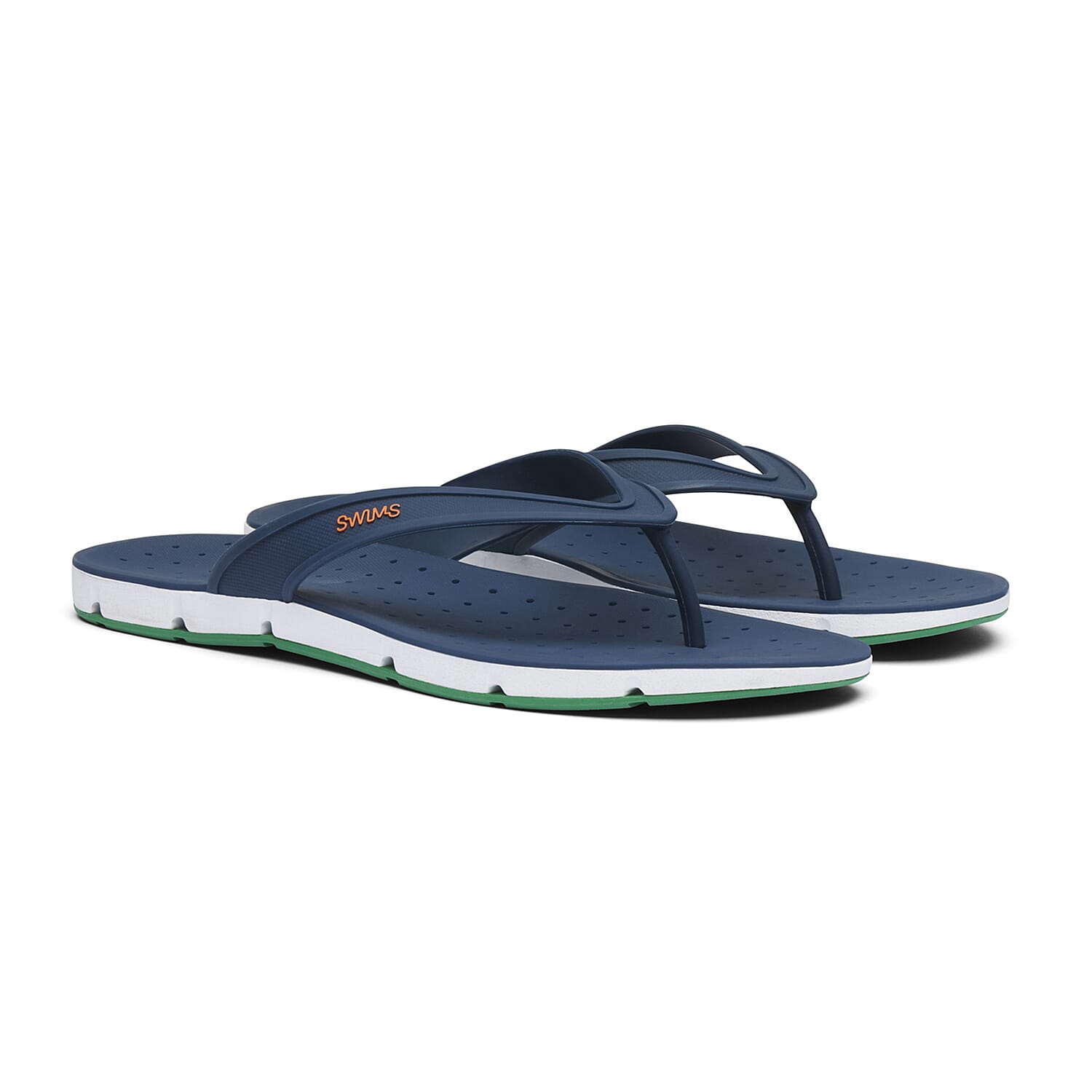 Swims Breeze Men's Flip Flop Sandals in Navy and Jolly Green Colour