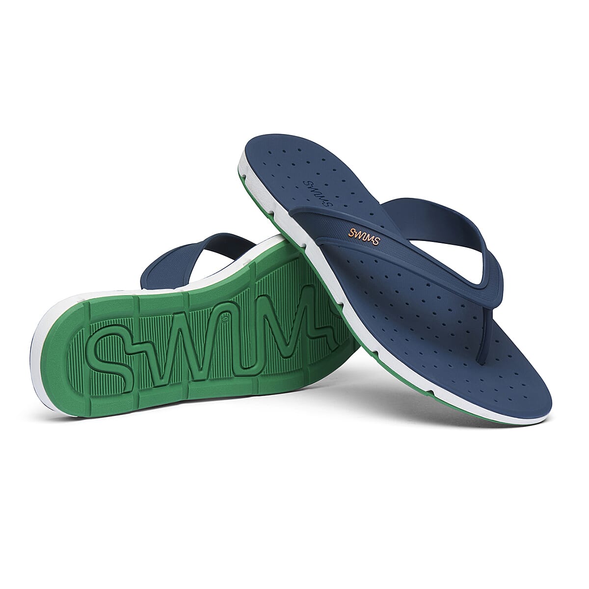 Swims Breeze Men's Flip Flop Sandals in Navy and Jolly Green Colour