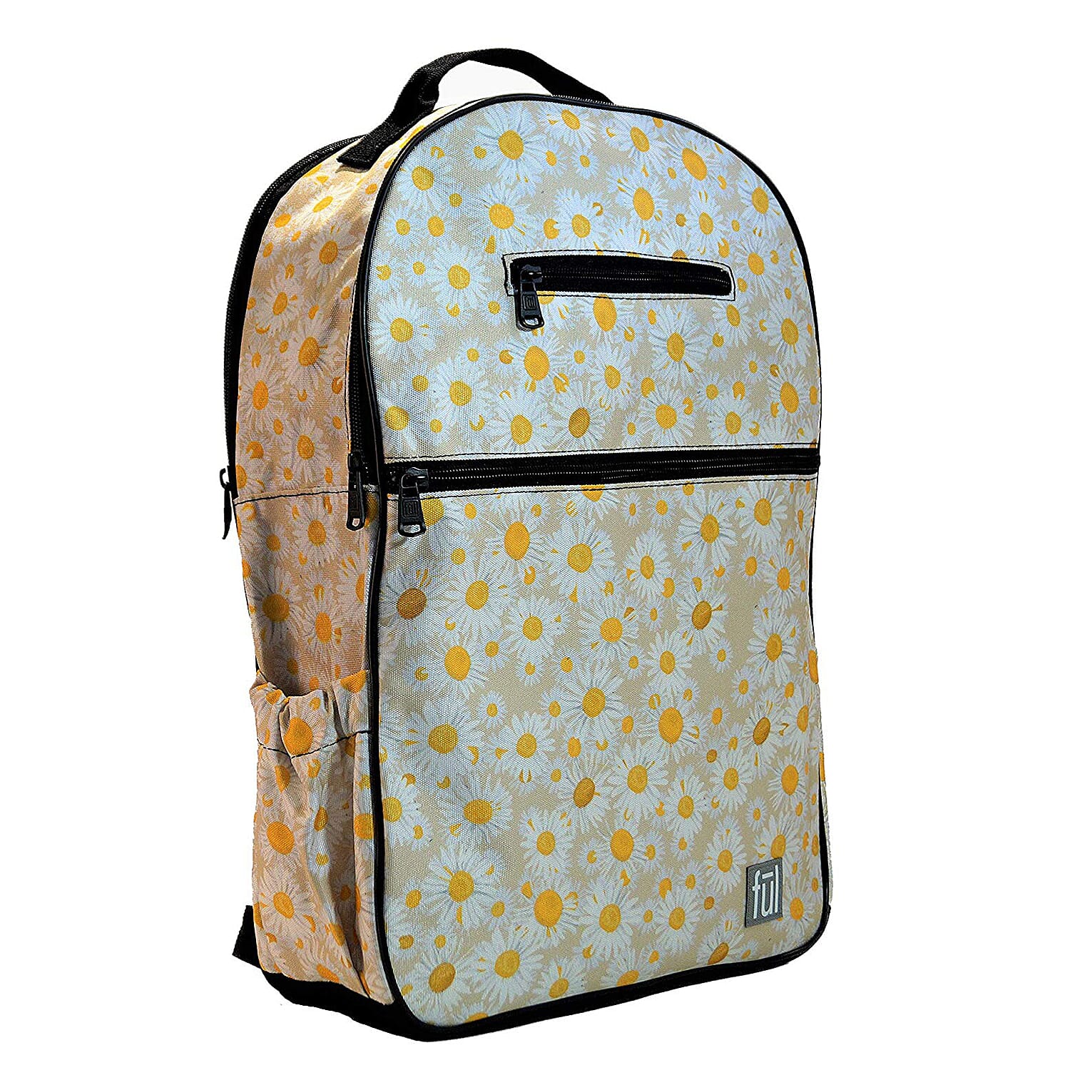FUL Accra Chamomile Flower Print Laptop Backpack (Size 43x29x12 cm) - Cream
