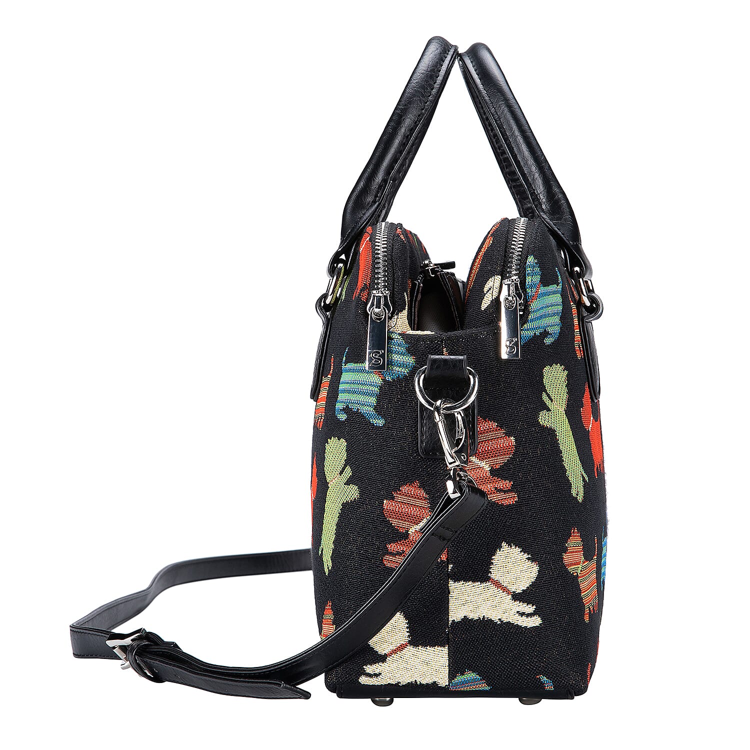 Signare Tapestry - Playful Puppy Triple Compartment Bag with FREE UMBRELLA