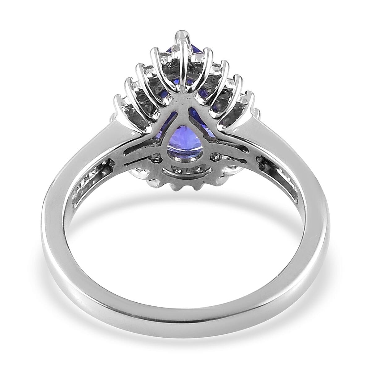 RHAPSODY 950 Platinum AAAA Tanzanite and Diamond (VS-E-F) Ring 2.50 Ct, Platinum wt 6.30 Gms