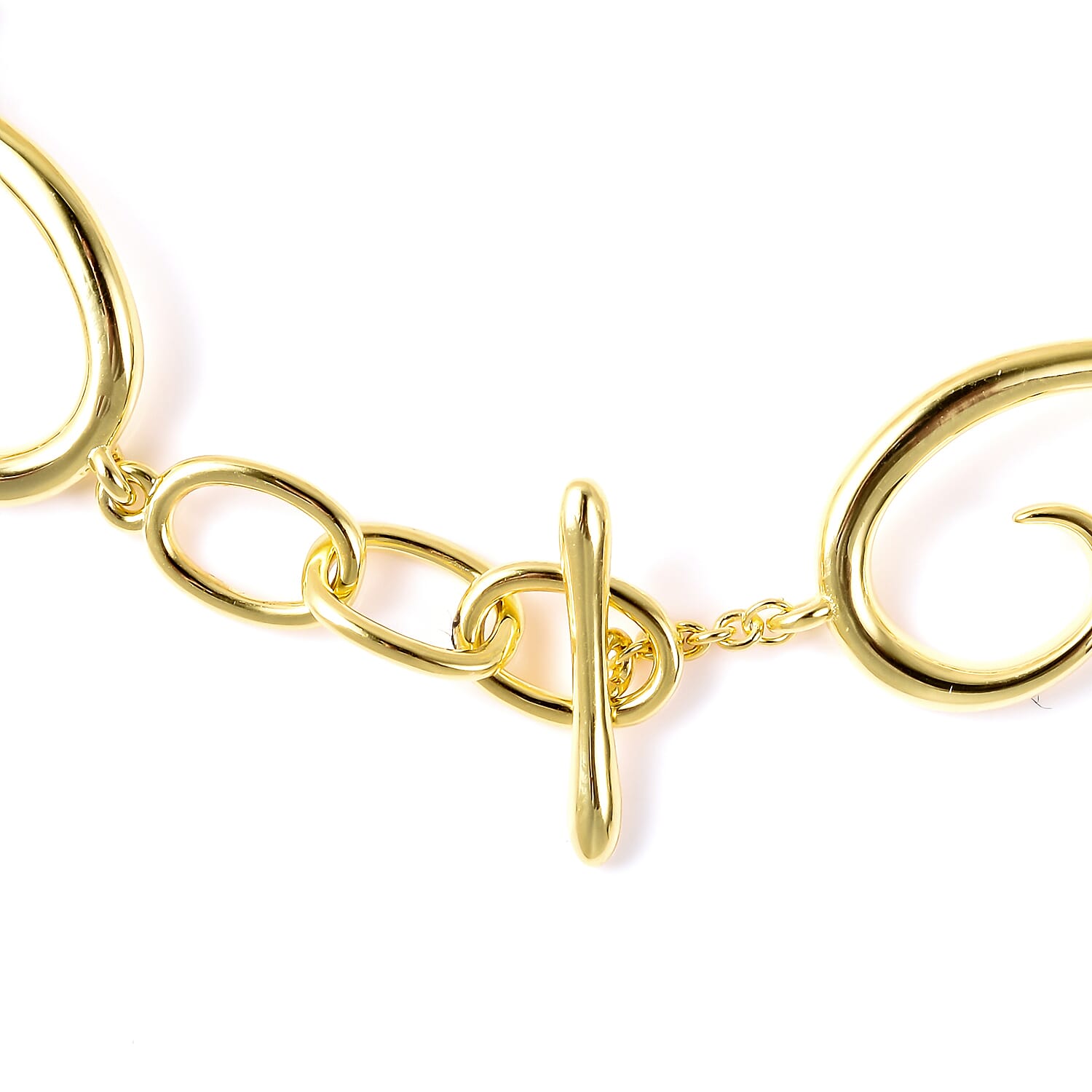 LucyQ Swirl Bracelet (Size 8.5) in Yellow Gold Overlay Sterling Silver