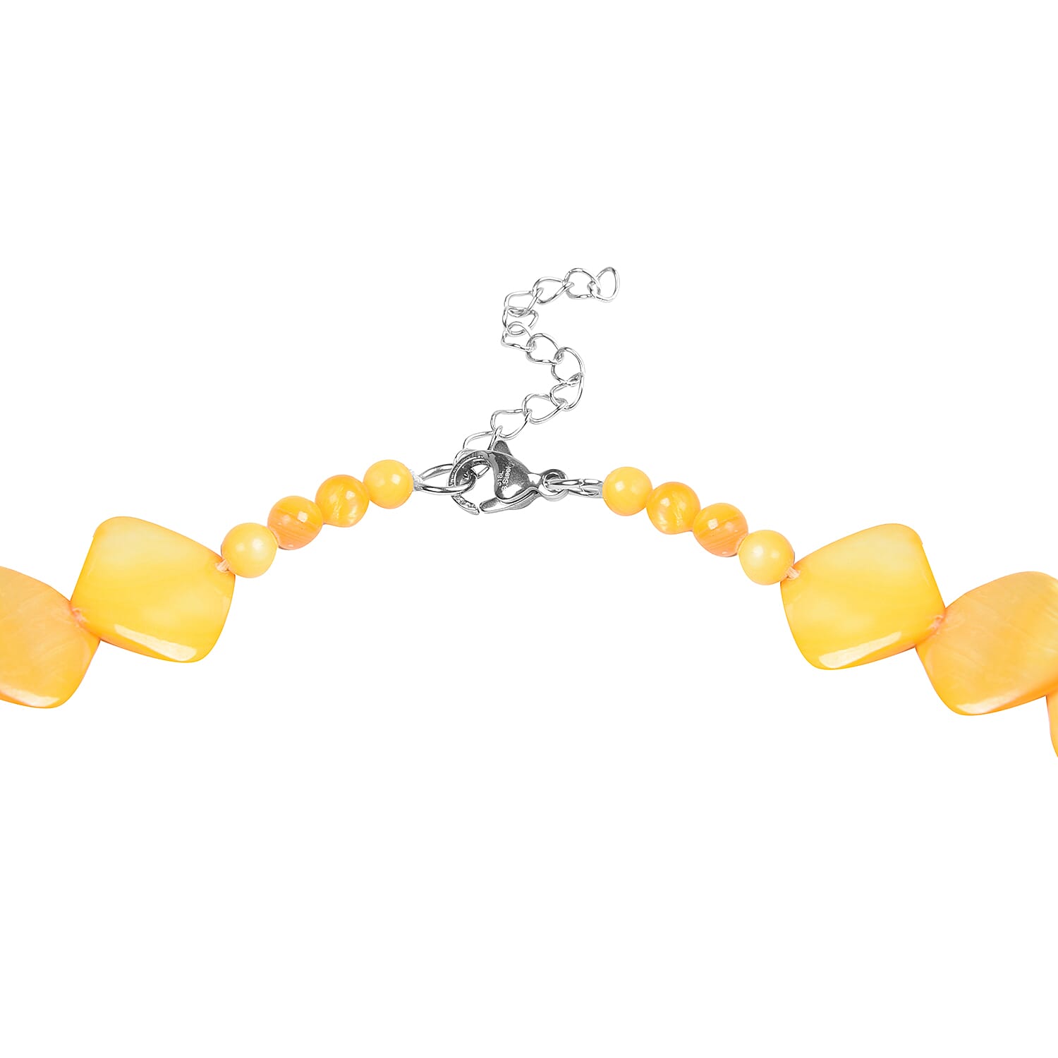 3 Piece Set - Gold Shell Necklace (Size 18 with 2 inch Extender), Stretchable Bracelet (Size 7) and Hook Earrings