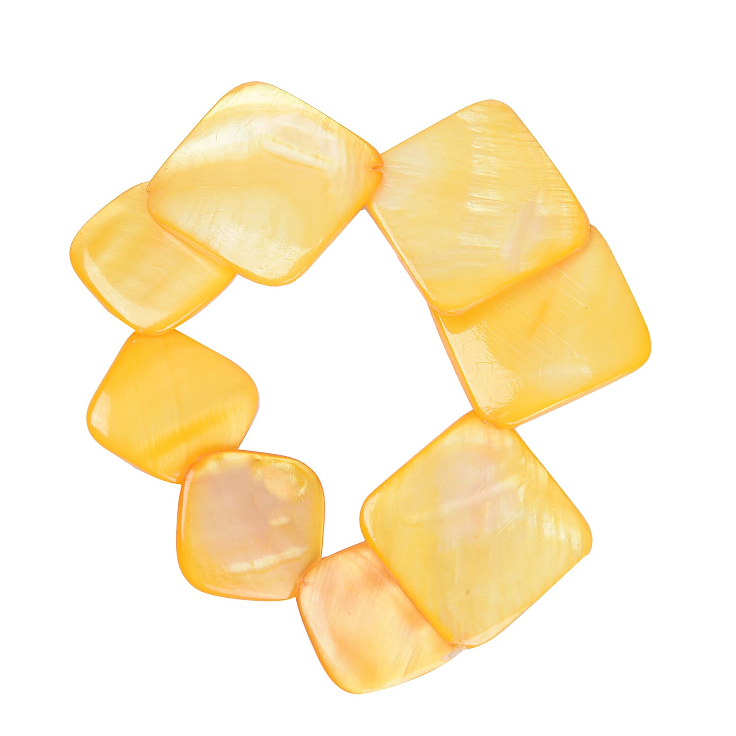 3 Piece Set - Gold Shell Necklace (Size 18 with 2 inch Extender), Stretchable Bracelet (Size 7) and Hook Earrings