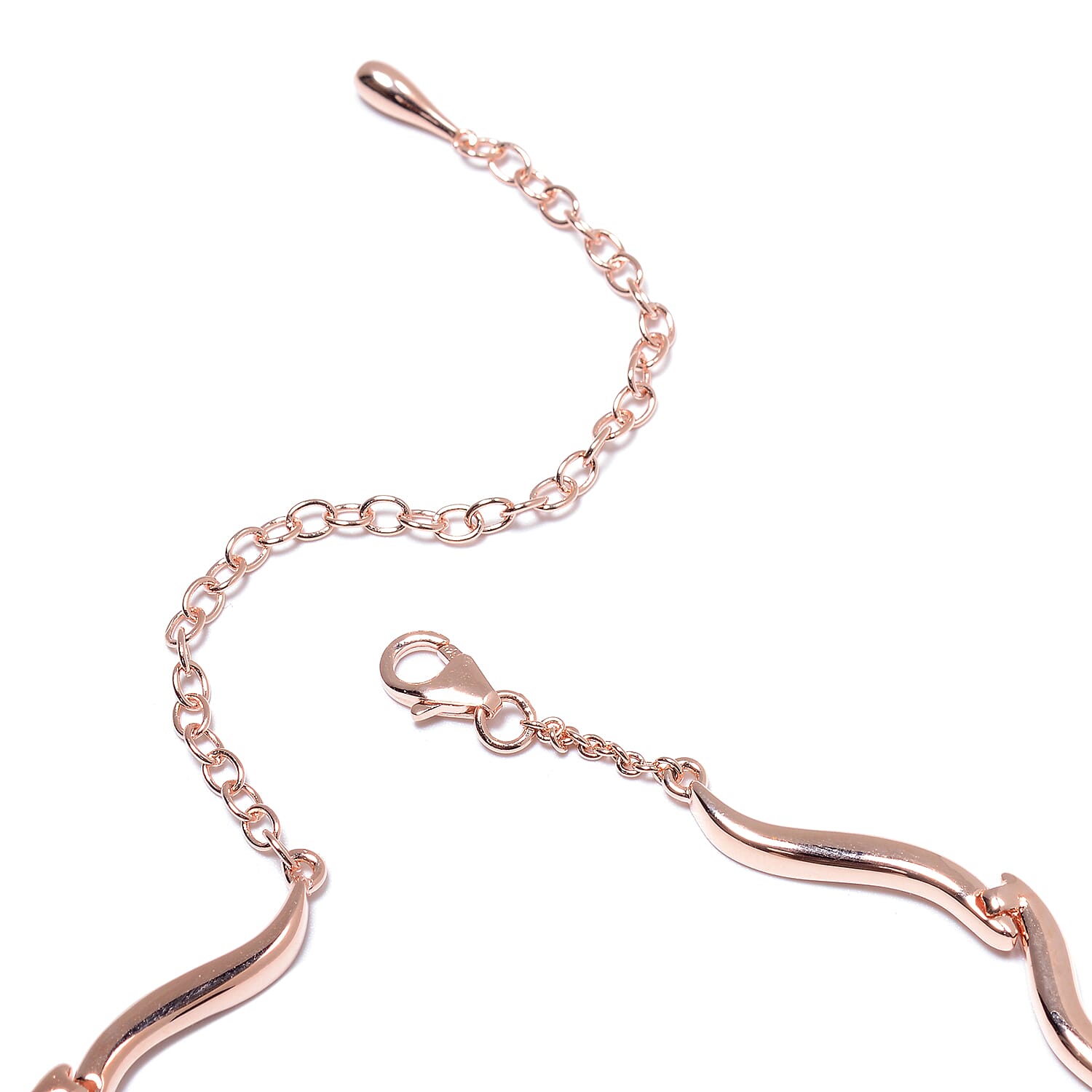 LucyQ Flame Collection - Rose Gold Overlay Sterling Silver Necklace (Size 17 with 4 inch Extender)