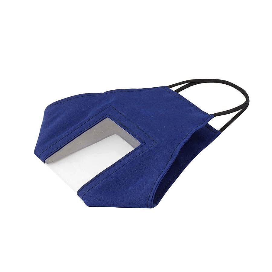 Transparent Face Mask (Size 14x20x29 Cm) - Navy Blue