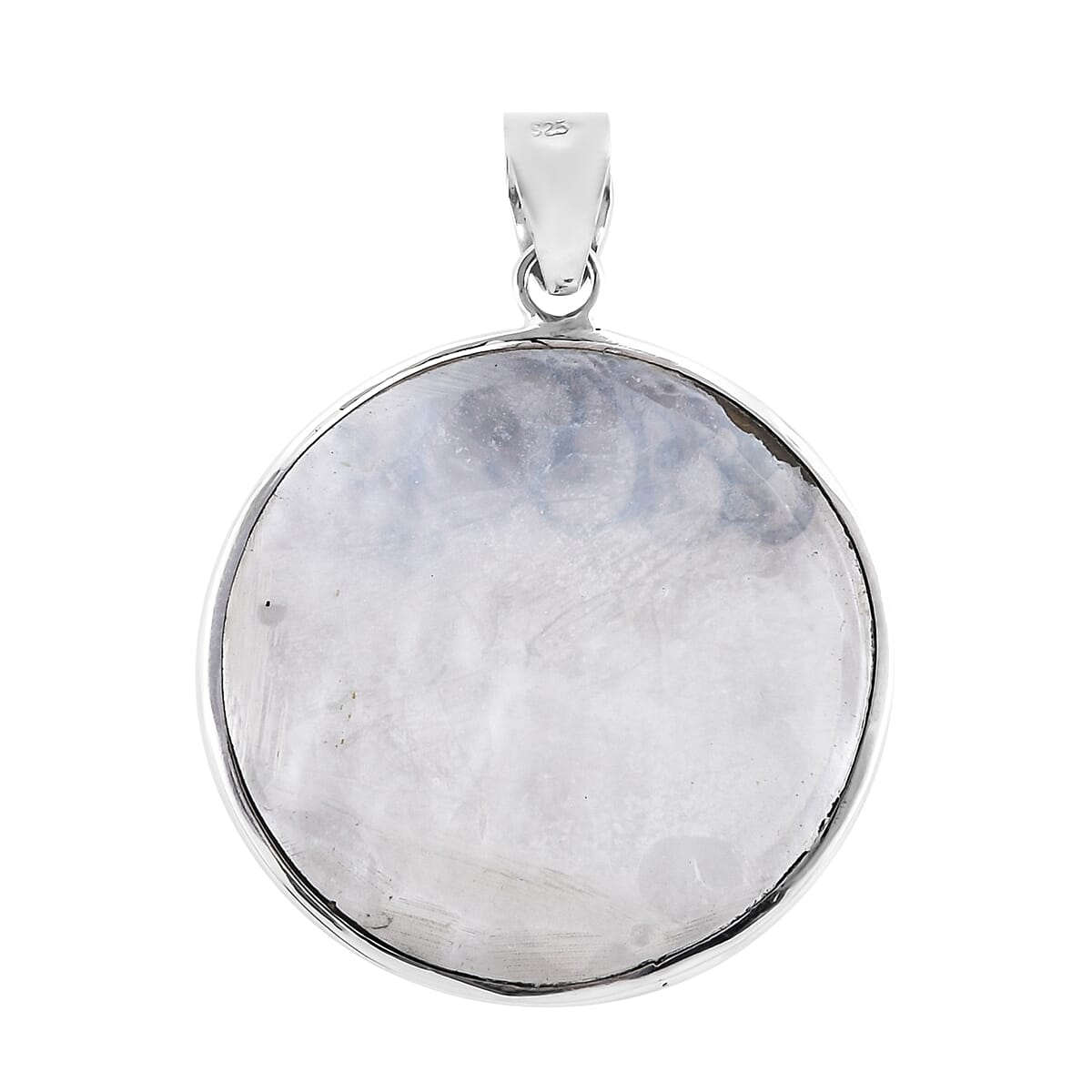 Royal Bali Collection - Mother of Pearl Round Pendant in Sterling Silver