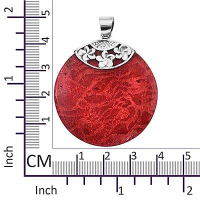 Royal Bali Collection - Red Sponge Coral Pendant in Sterling Silver