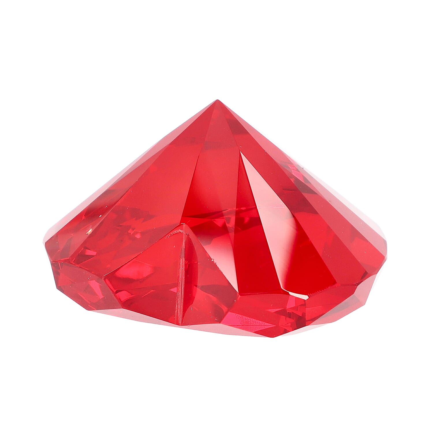 Home Decor - Ruby Colour Red Heart Crystal (Size 8X7.8X5cm)