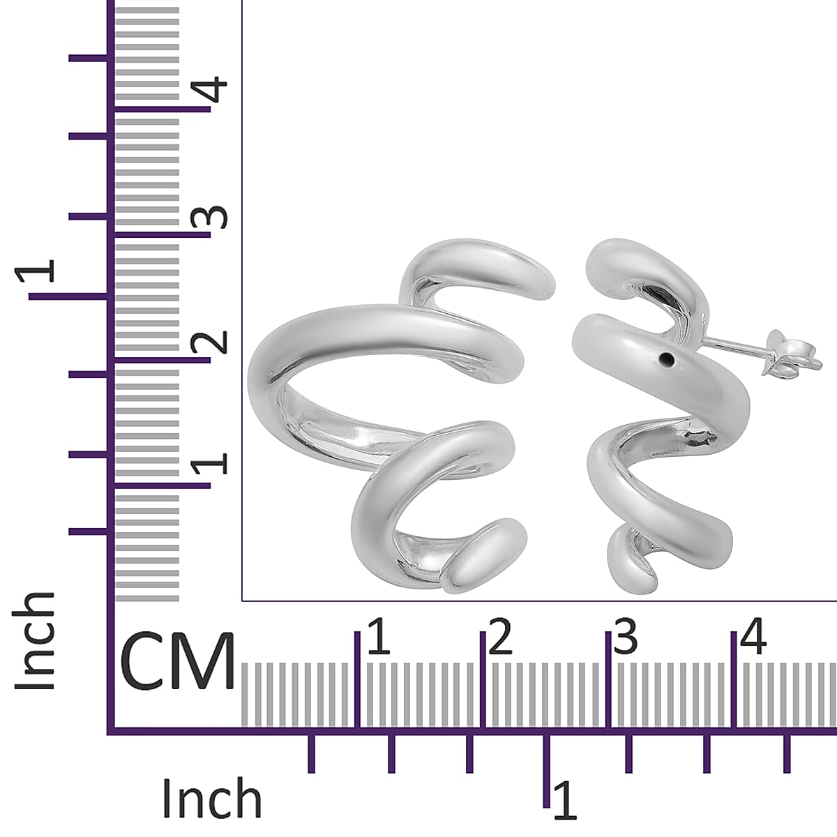 Designer Inspired- Sterling Silver Spiral Earrings