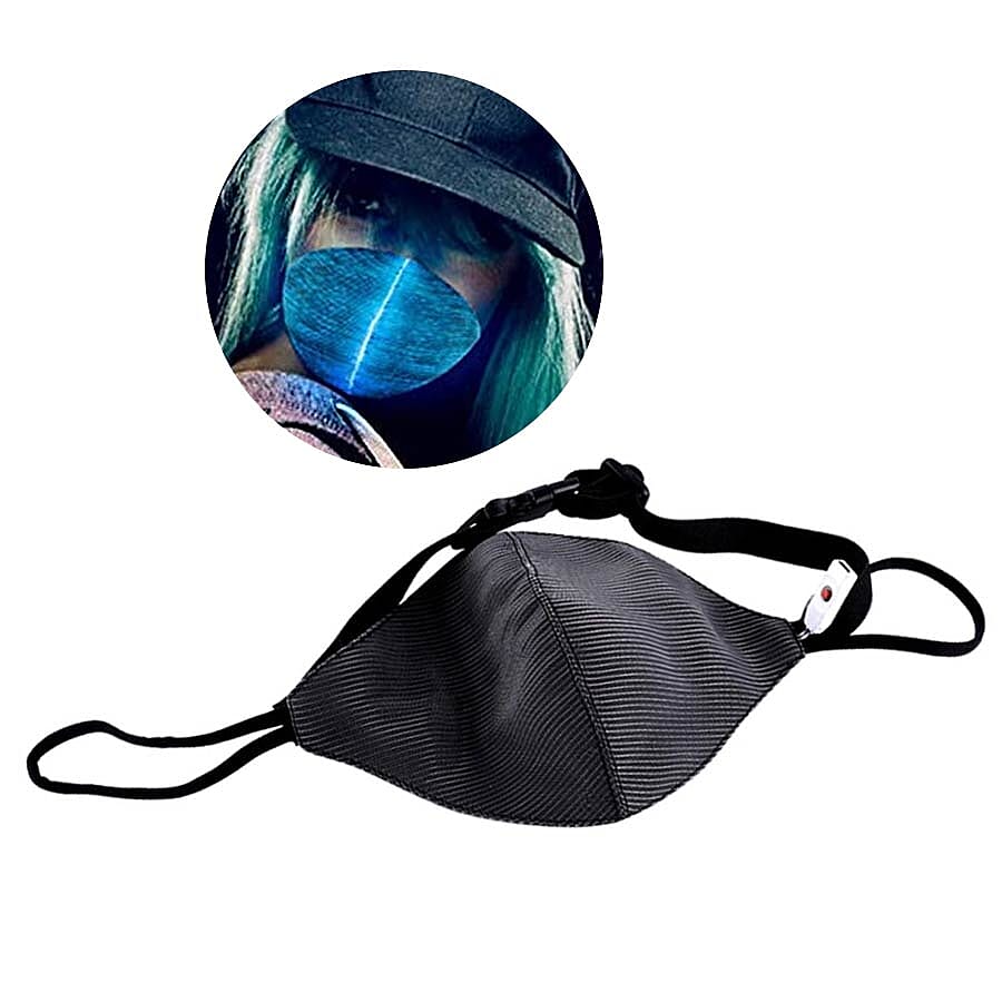 Colour Changing Rechargeable LED Luminous Face Cover (Size 15x21x3 Cm) - Black