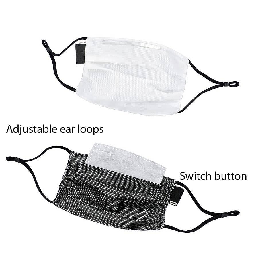 Colour Changing Rechargeable LED Luminous Face Cover (Size 15x21x3 Cm) - White