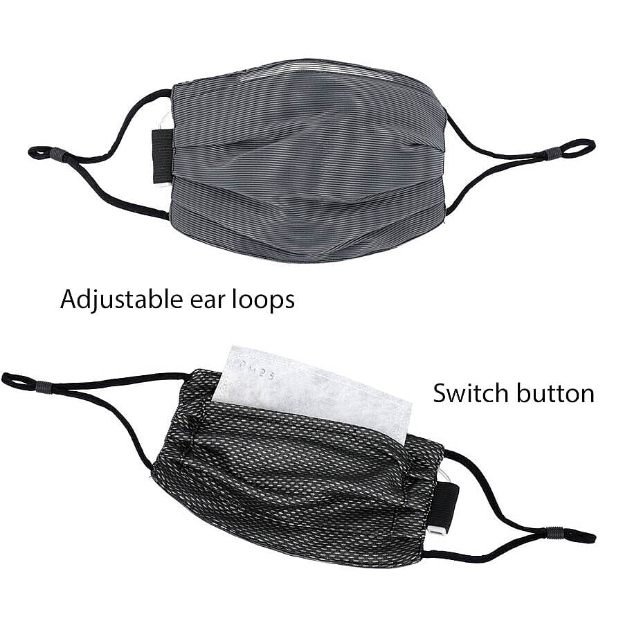 Colour Changing Rechargeable LED Luminous Face Cover (Size 15x21x3 Cm) - Black