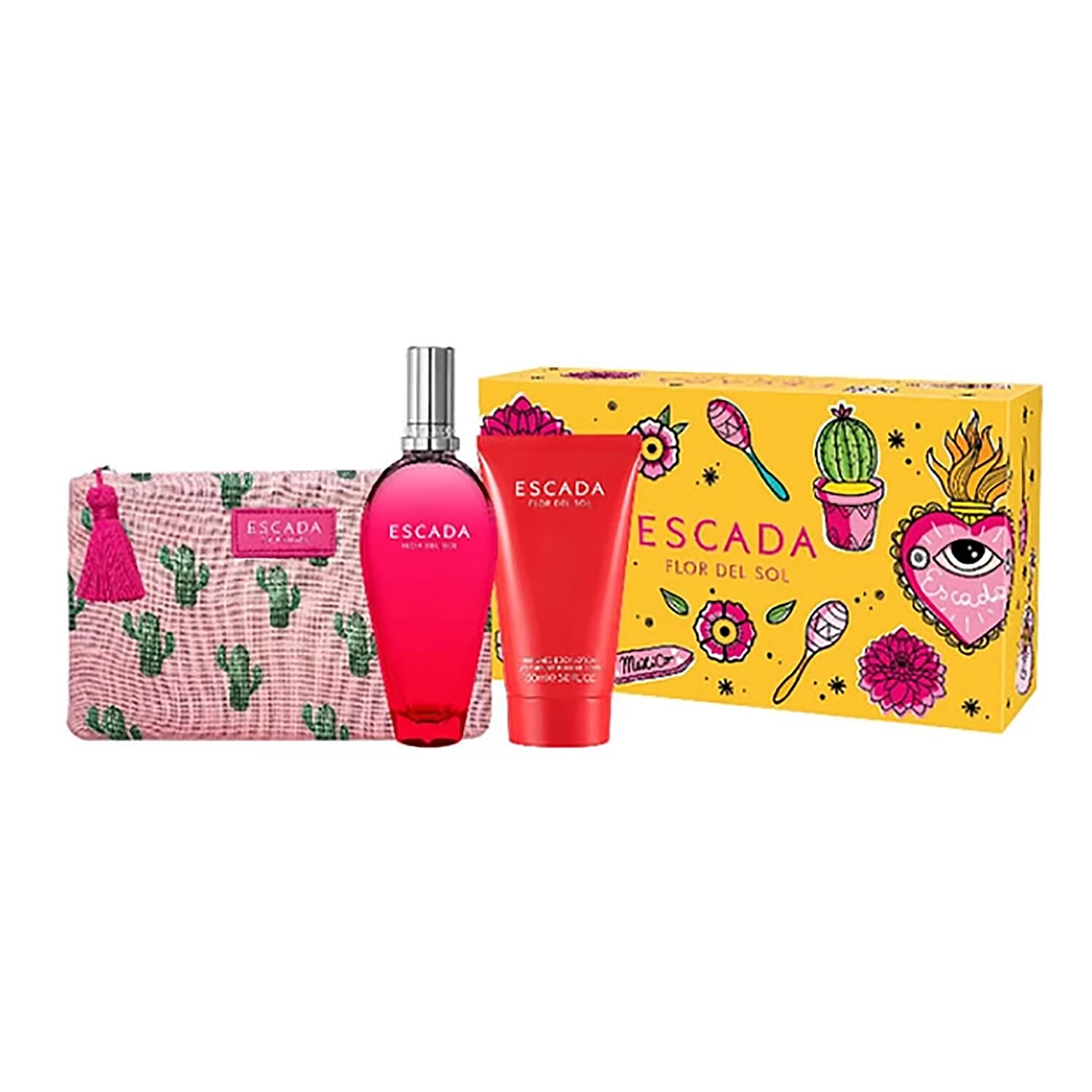 Escada Flor De Sol Gift Set (Incl. Eau De Toilette - 50ml, Body Lotion - 50ml & Bag)