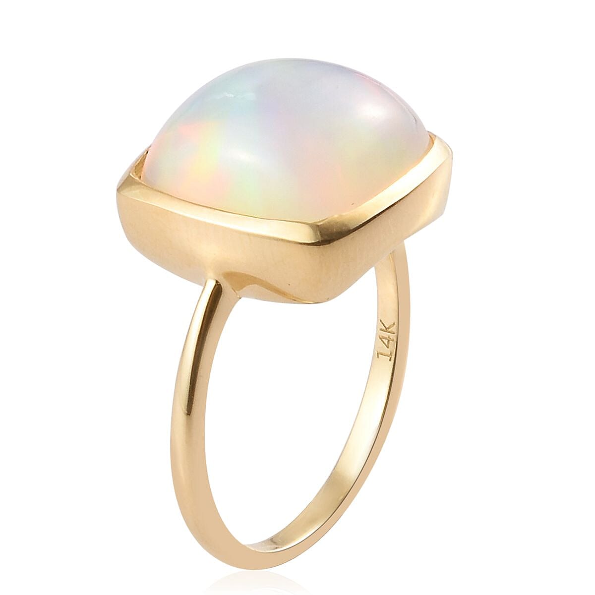 14K Yellow Gold Ethiopian Welo Opal Ring 4.32 Ct.