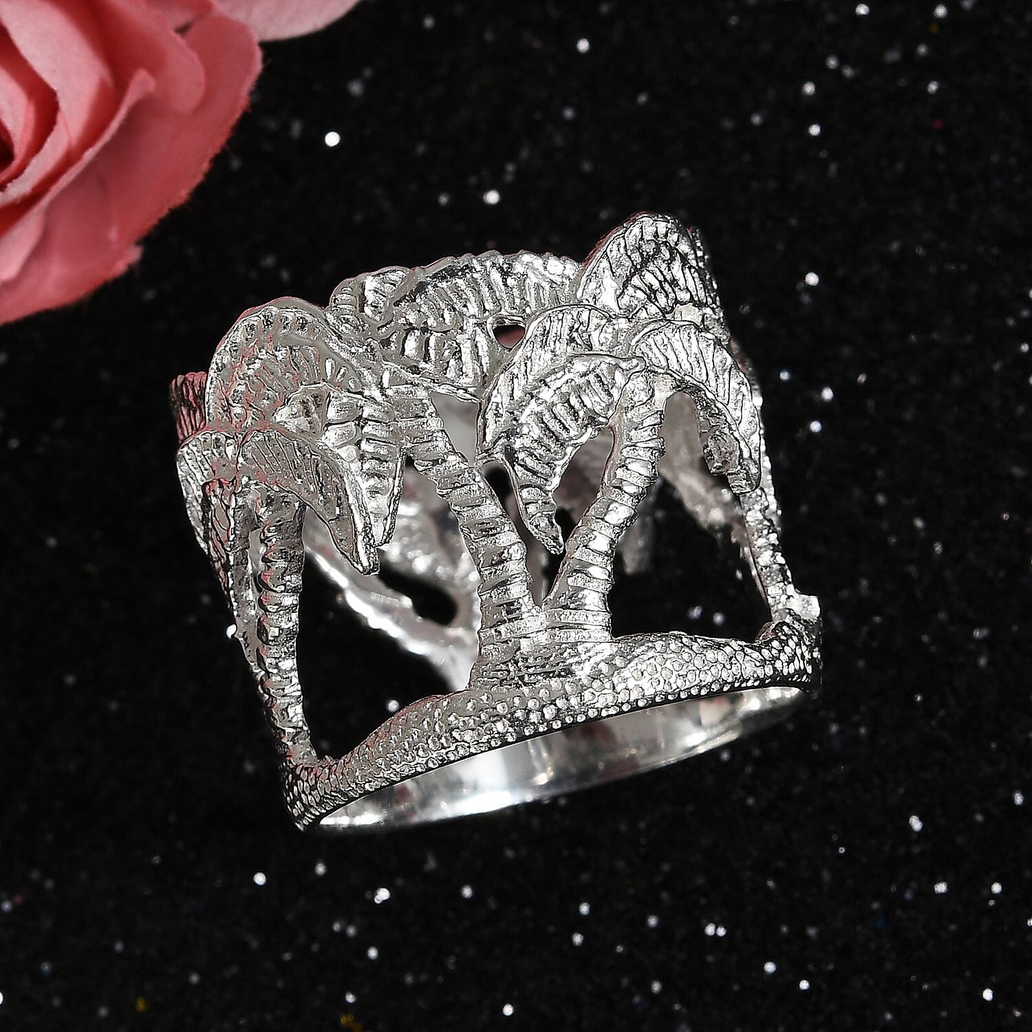 Sterling silver palm tree on sale ring