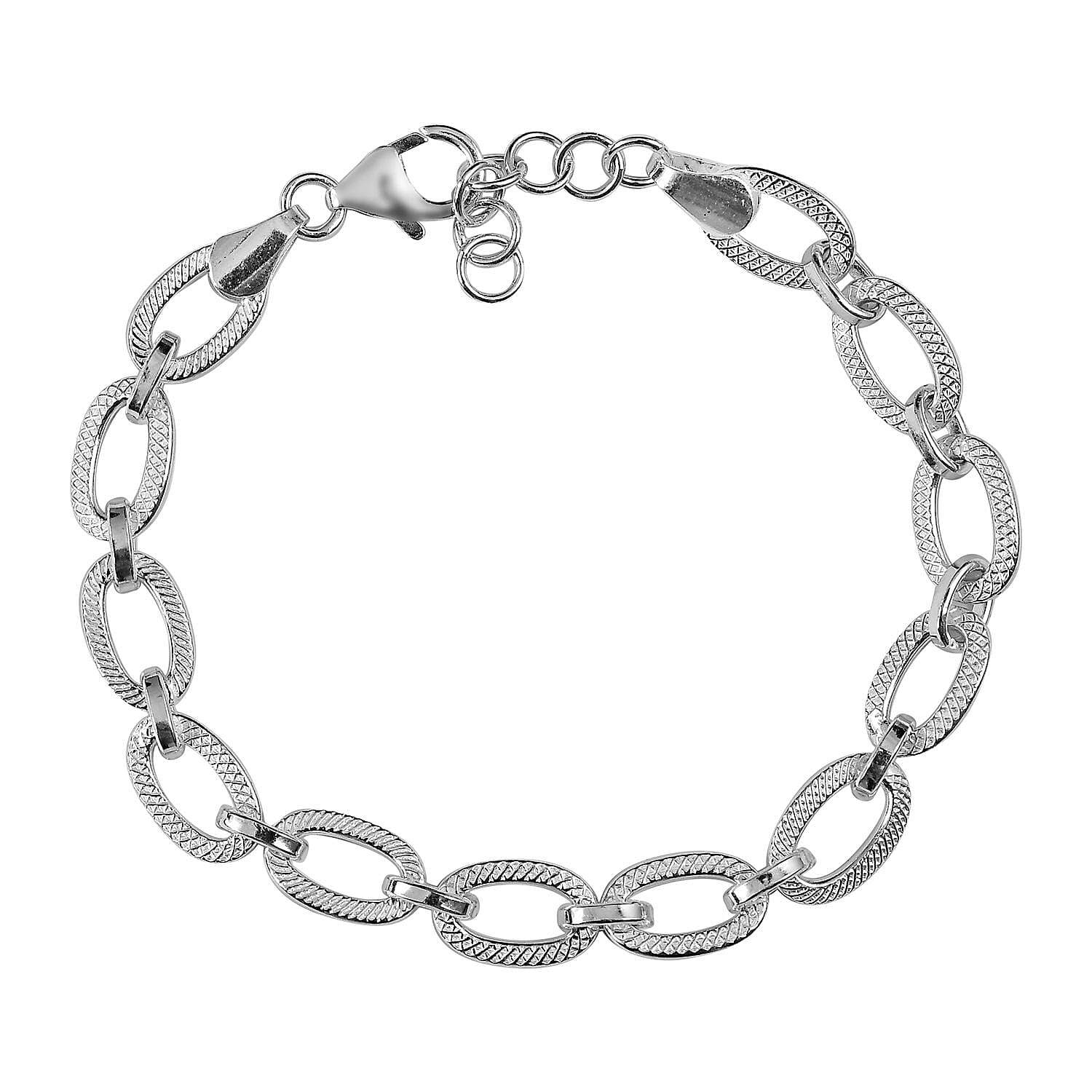 Vicenza Collection- Sterling Silver Rolo Bracelet (Size 7 with 1 inch Extender), Silver wt 11.30 Gms