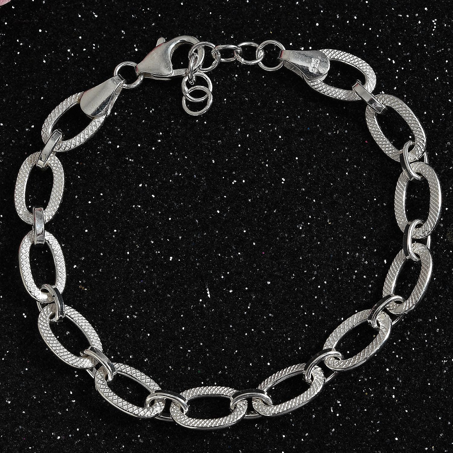 Vicenza Collection- Sterling Silver Rolo Bracelet (Size 7 with 1 inch Extender), Silver wt 11.30 Gms