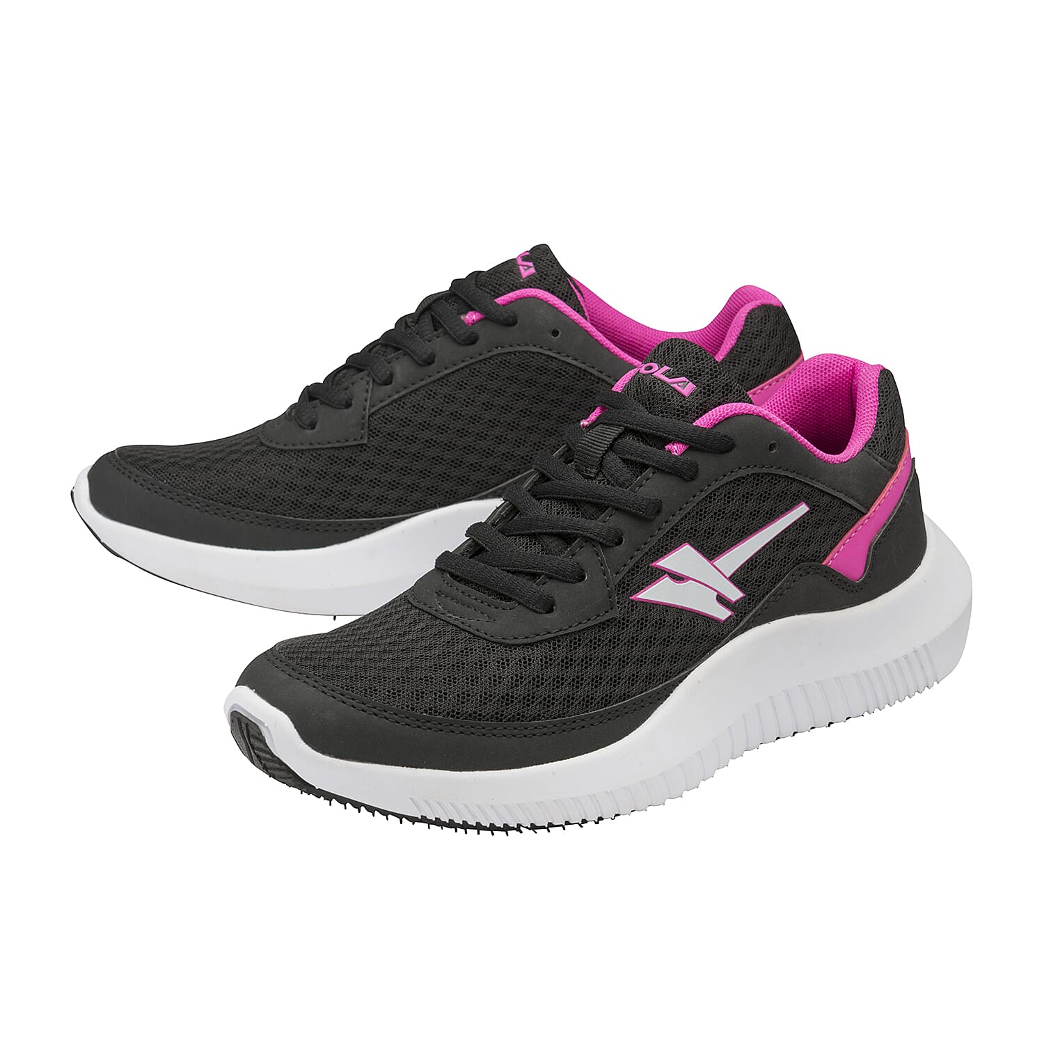 Gola Wexford Lace Up Ladies Trainer (Size 3) -  Black and Fuchsia