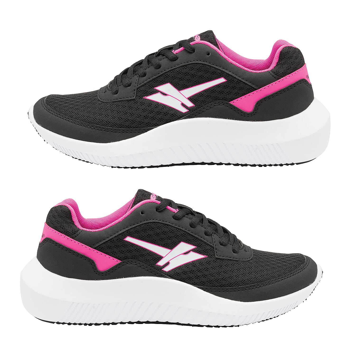 Gola Wexford Lace Up Ladies Trainer (Size 3) -  Black and Fuchsia
