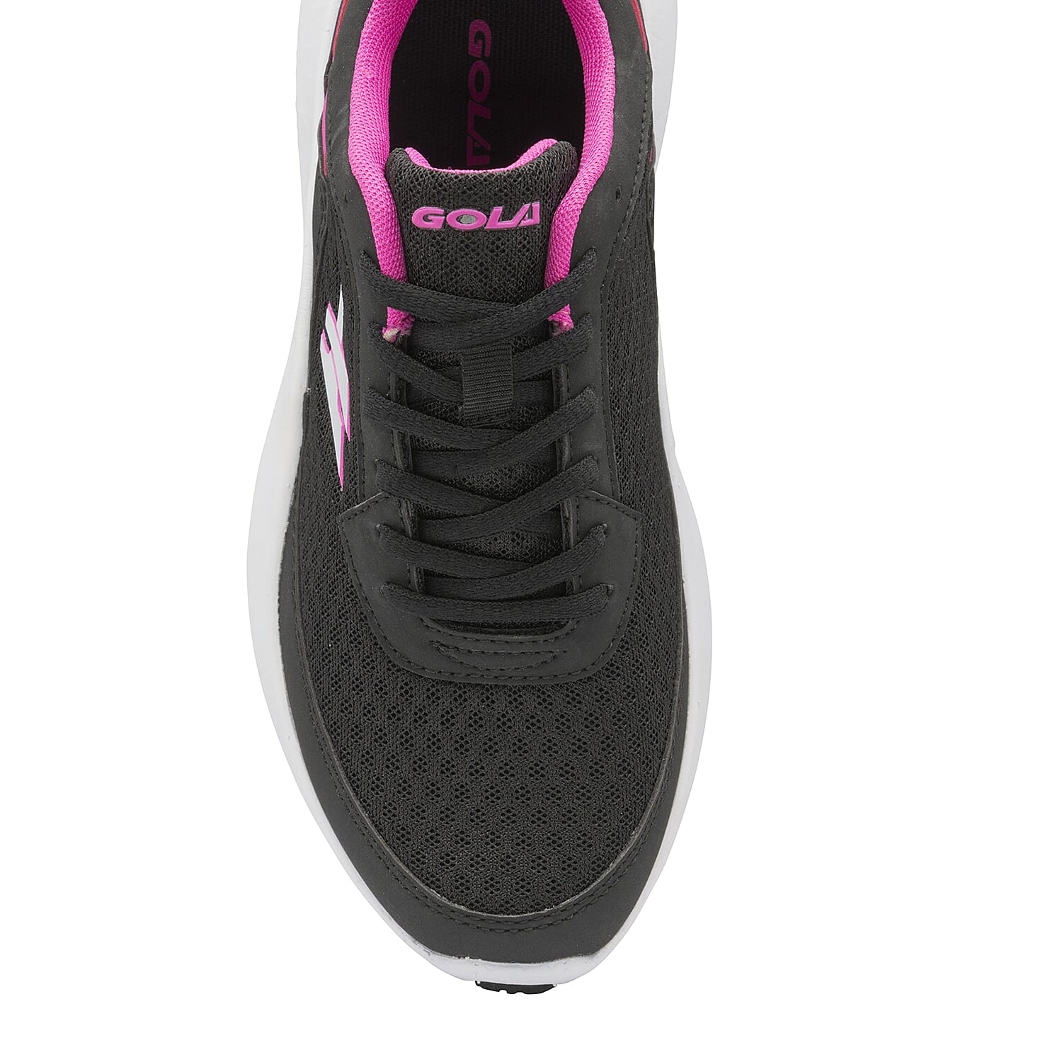 Gola Wexford Lace Up Ladies Trainer (Size 3) -  Black and Fuchsia