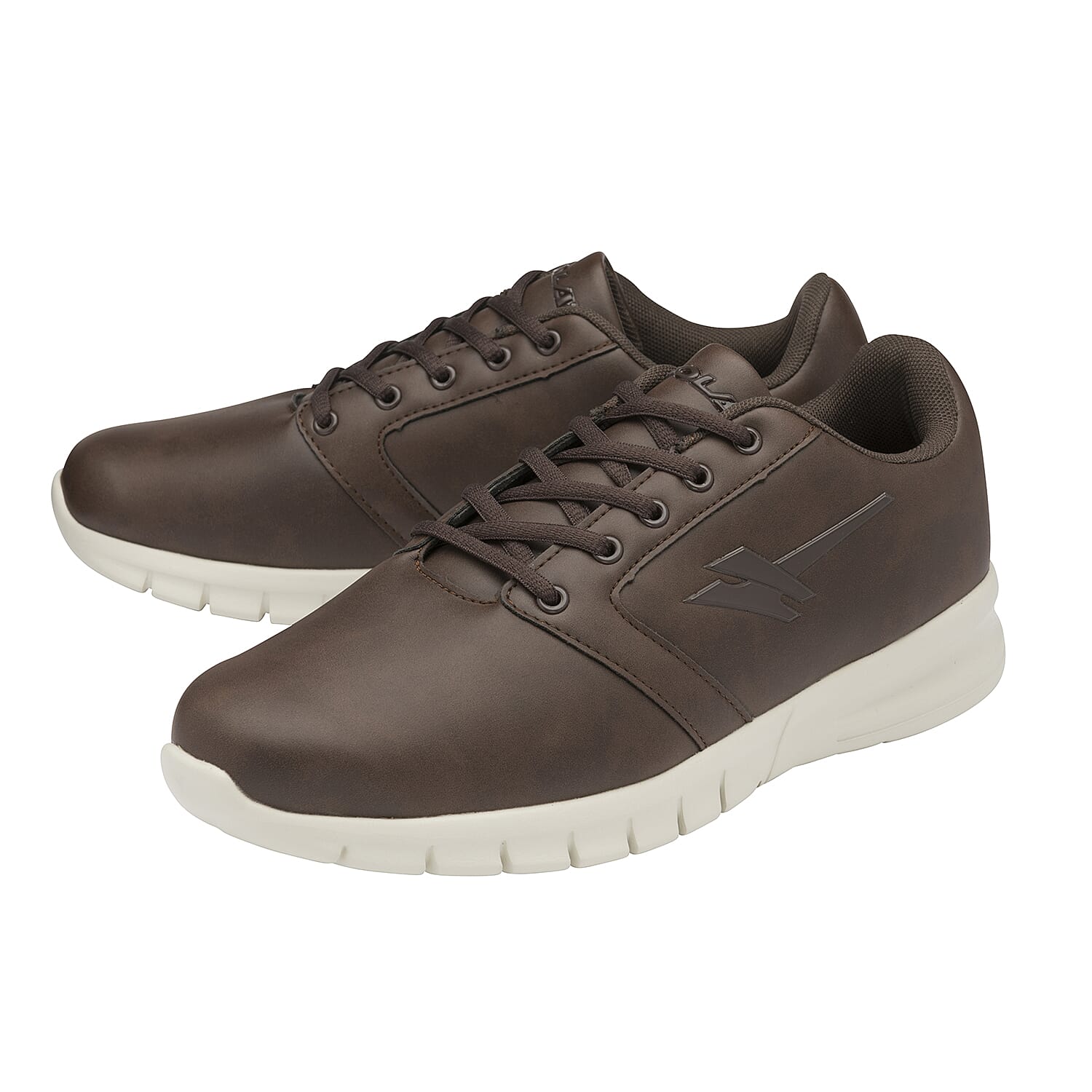 Gola Oscar Wide Fit Lace Up Trainer (Size 7) - Brown and Off White