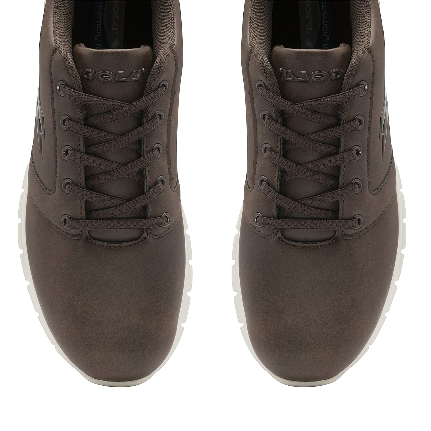 Gola Oscar Wide Fit Lace Up Trainer (Size 7) - Brown and Off White