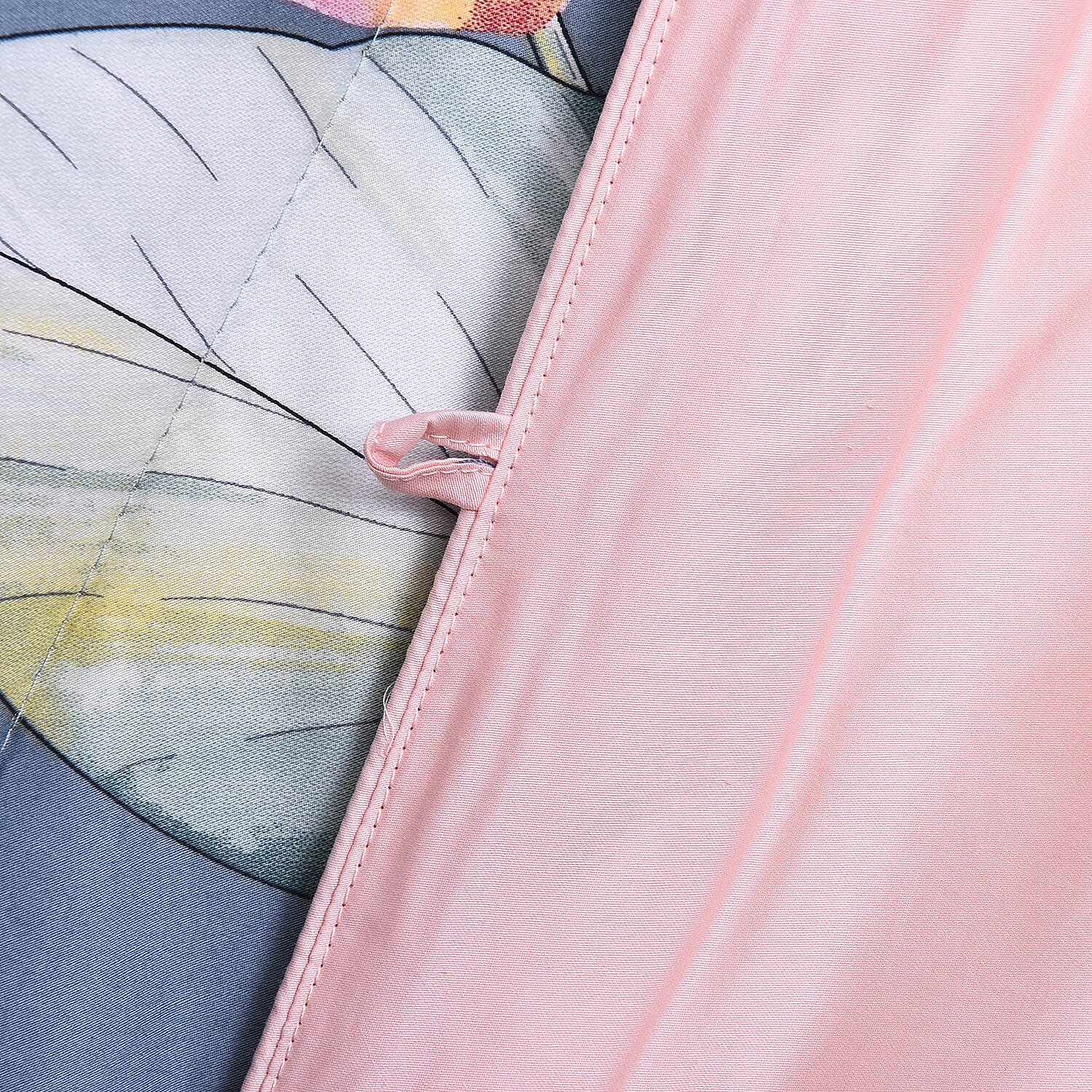 4 Piece Set - Mulberry Silk Quilt with Cotton Printed Cover (200x200cm), 2 Pillow Cases (50x70+5cm) and Cushion Cover (40x40cm) - Teal