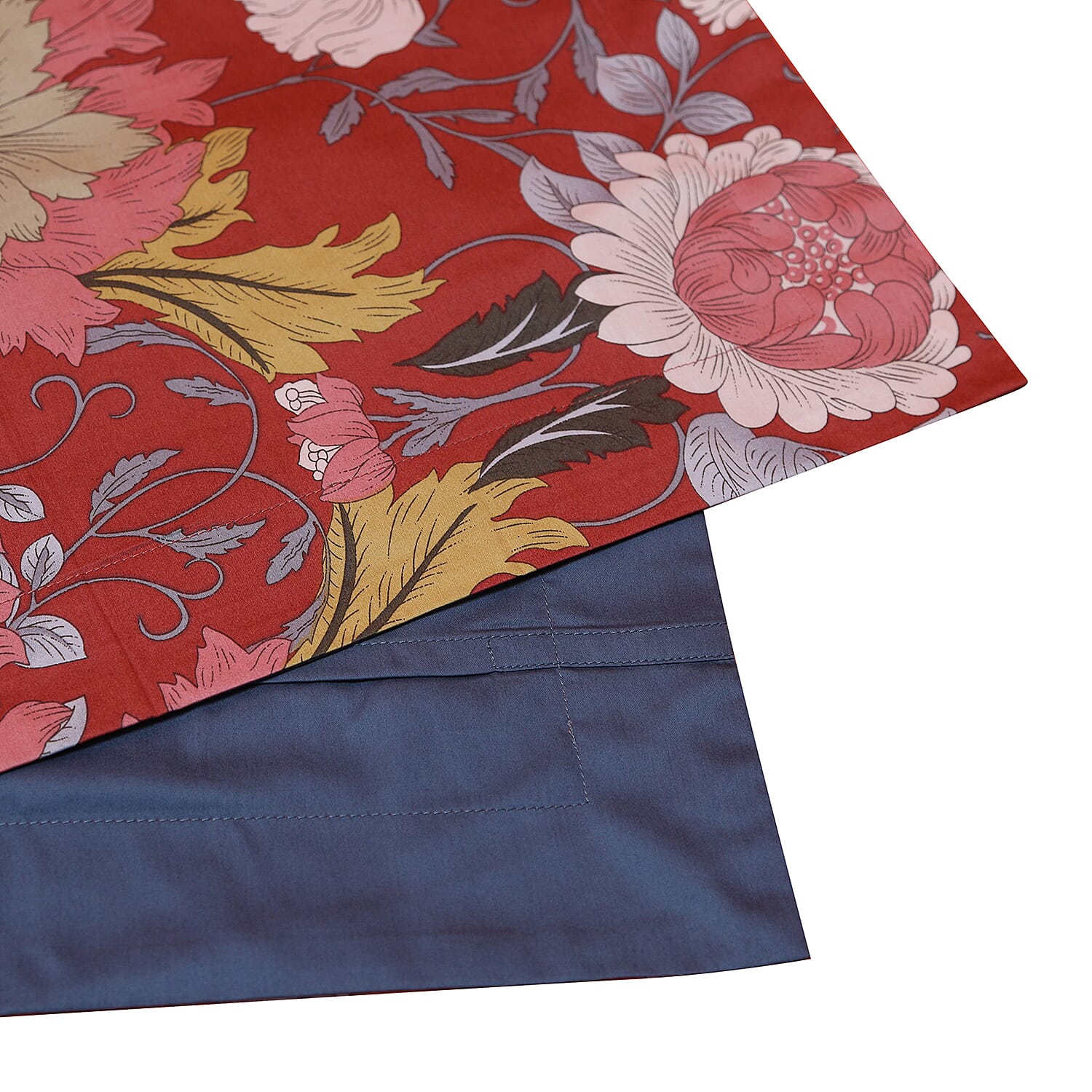 4 Piece Set - Mulberry Silk Quilt with Cotton Printed Cover (200x200cm), 2 Pillow Cases (50x70+5cm) and Cushion Cover (40x40cm) - Cameo Brown