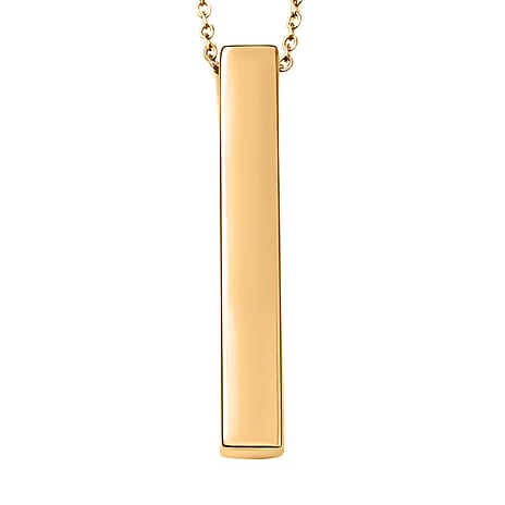 Bar Necklace (Size 20) in Yellow Gold Tone Stainless Steel