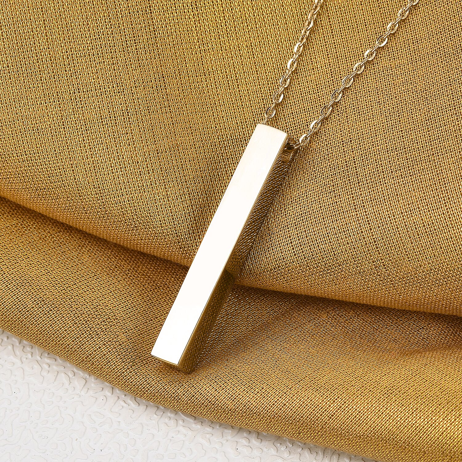Bar Necklace (Size 20) in Yellow Gold Tone Stainless Steel