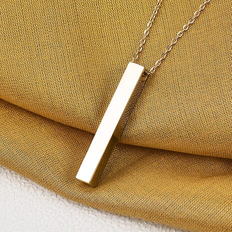 Bar Necklace (Size 20) in Yellow Gold Tone Stainless Steel