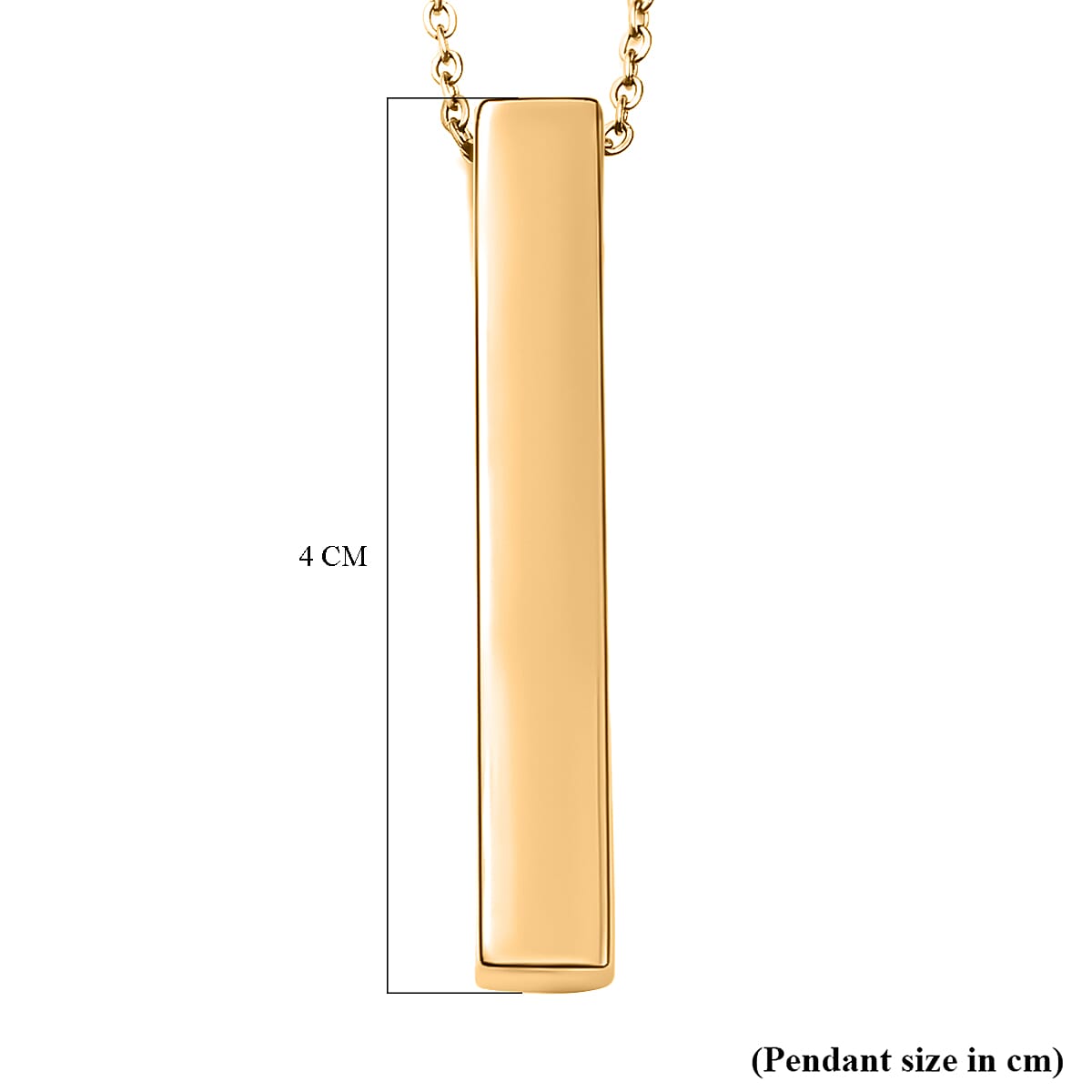 Bar Necklace (Size 20) in Yellow Gold Tone Stainless Steel