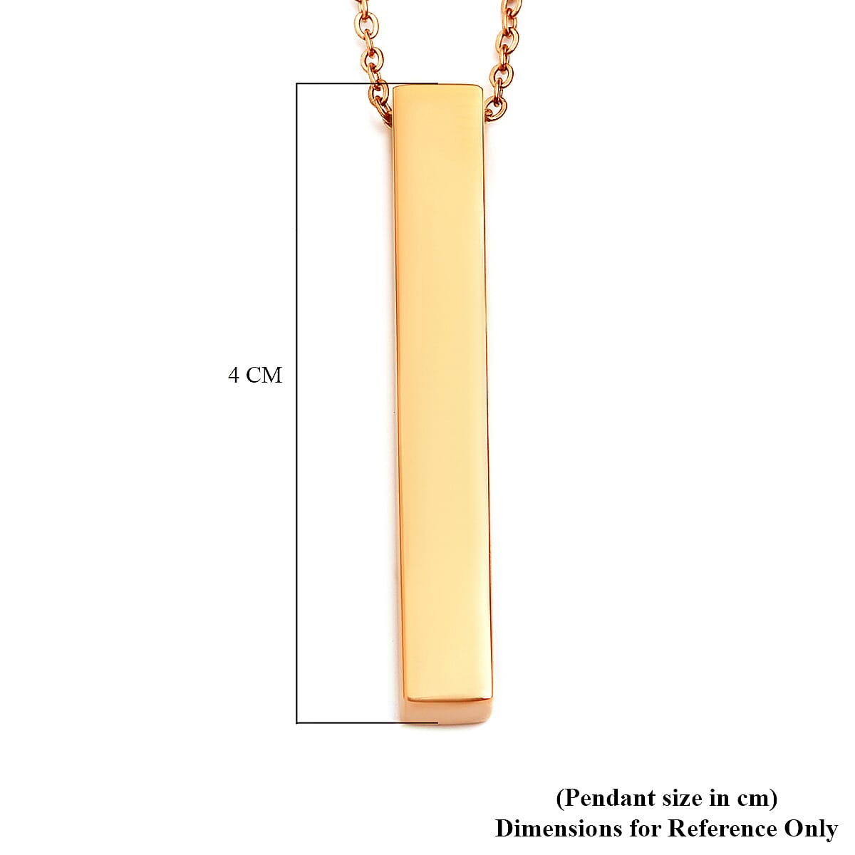 Bar Necklace (Size 20) in Yellow Gold Tone Stainless Steel
