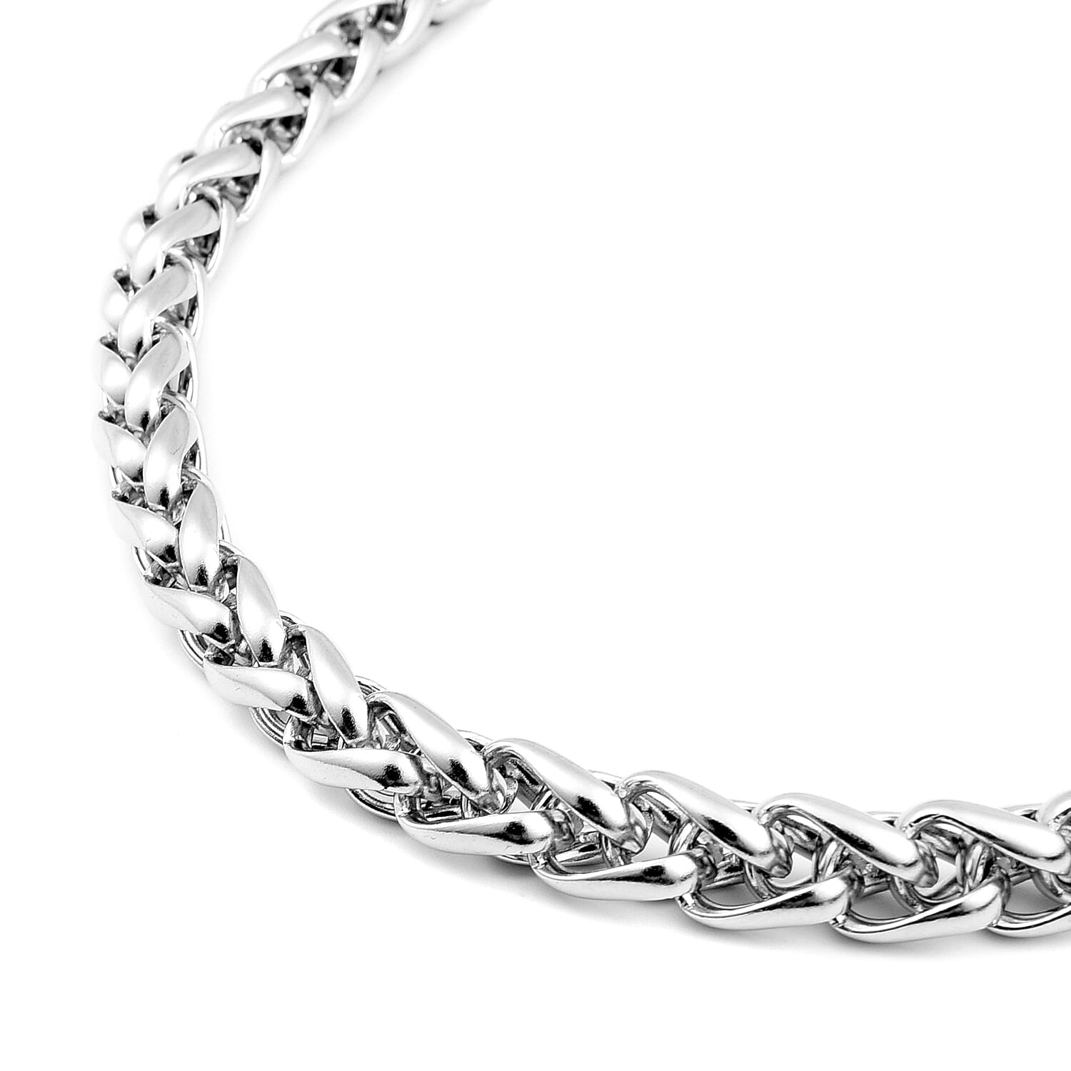 Stainless Steel Wheat Chain Necklace (Size 24) with Lobster Clasp