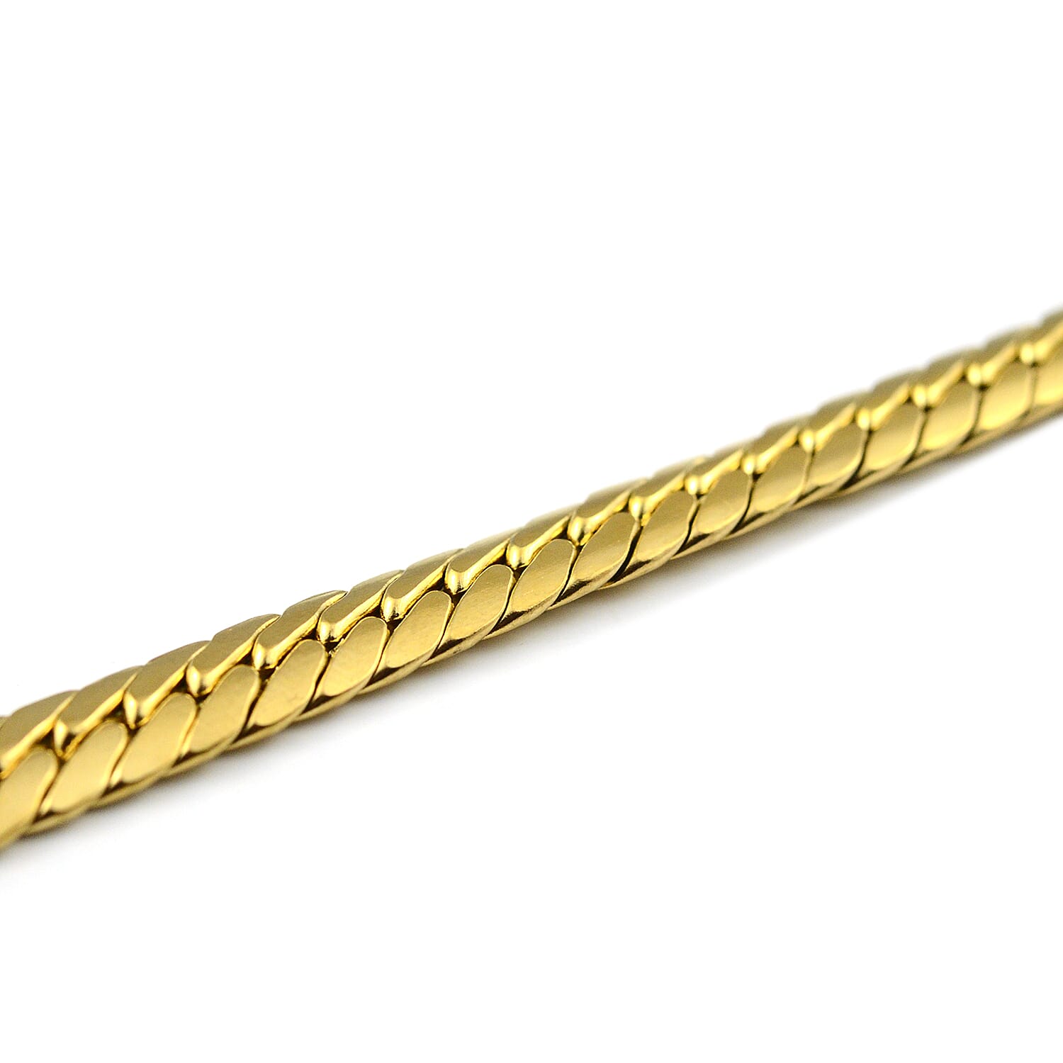 Herringbone Necklace (Size 24) with Lobster Lock in Yellow Gold Tone