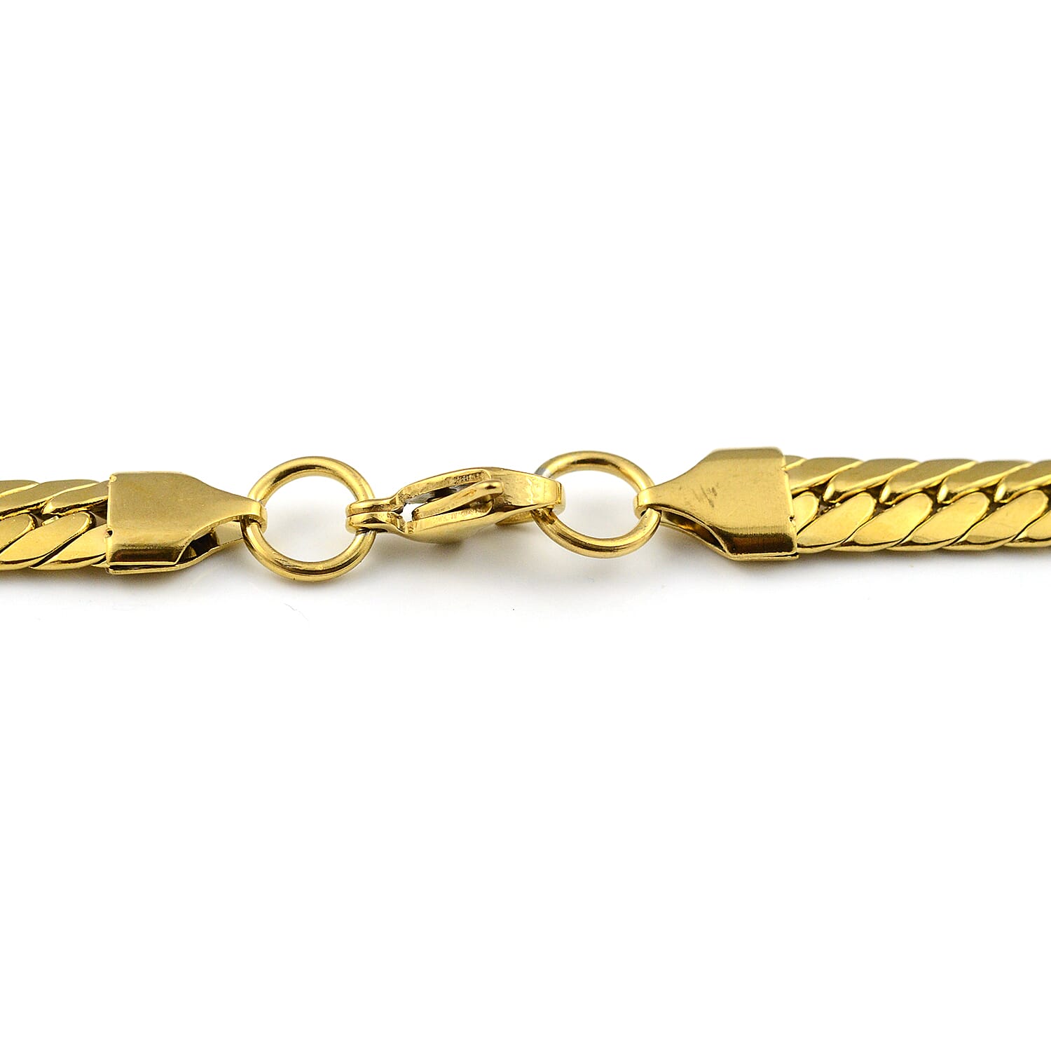 Herringbone Necklace (Size 24) with Lobster Lock in Yellow Gold Tone