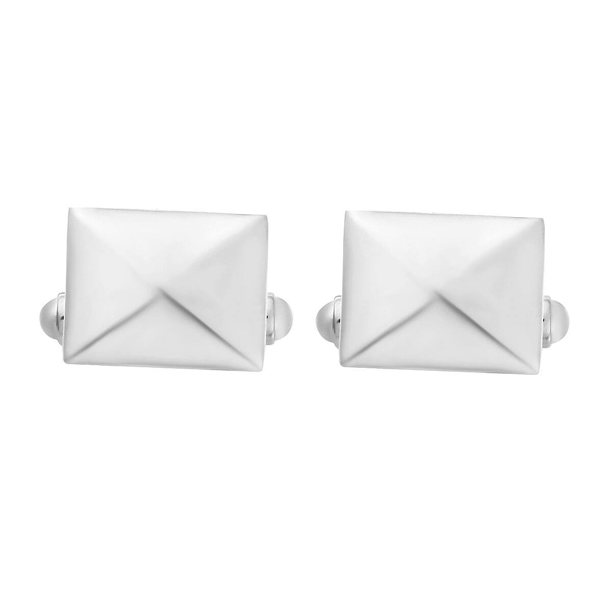 SPECIAL ORDER - Platinum Overlay Sterling Silver Cufflink, Silver wt 8.64 Gms