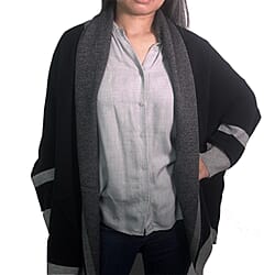 Kris Ana Coloured Border Cardigan - Black