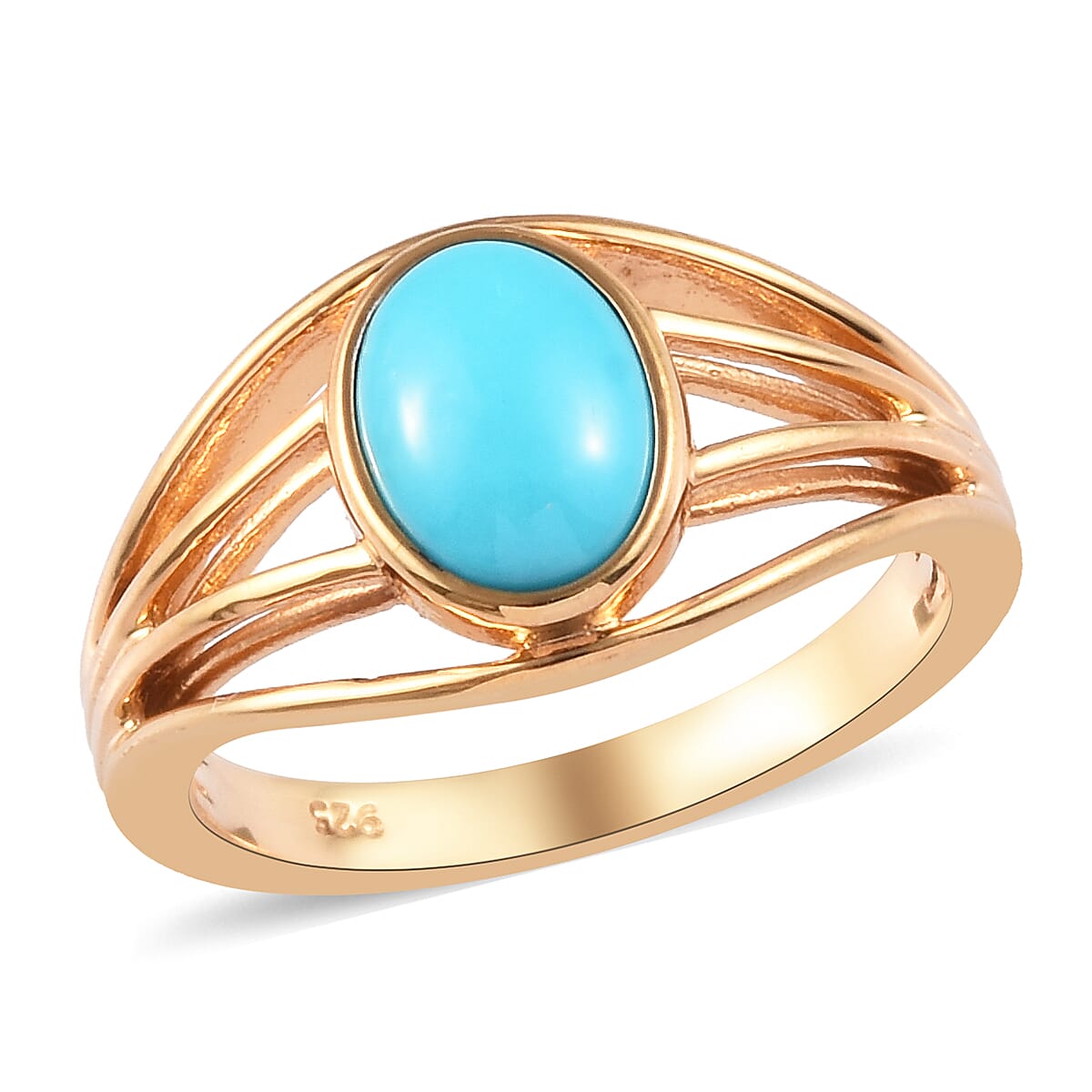 Arizona Sleeping Beauty Turquoise Ring in 14K Gold Overlay Sterling Silver 1.25 Ct.