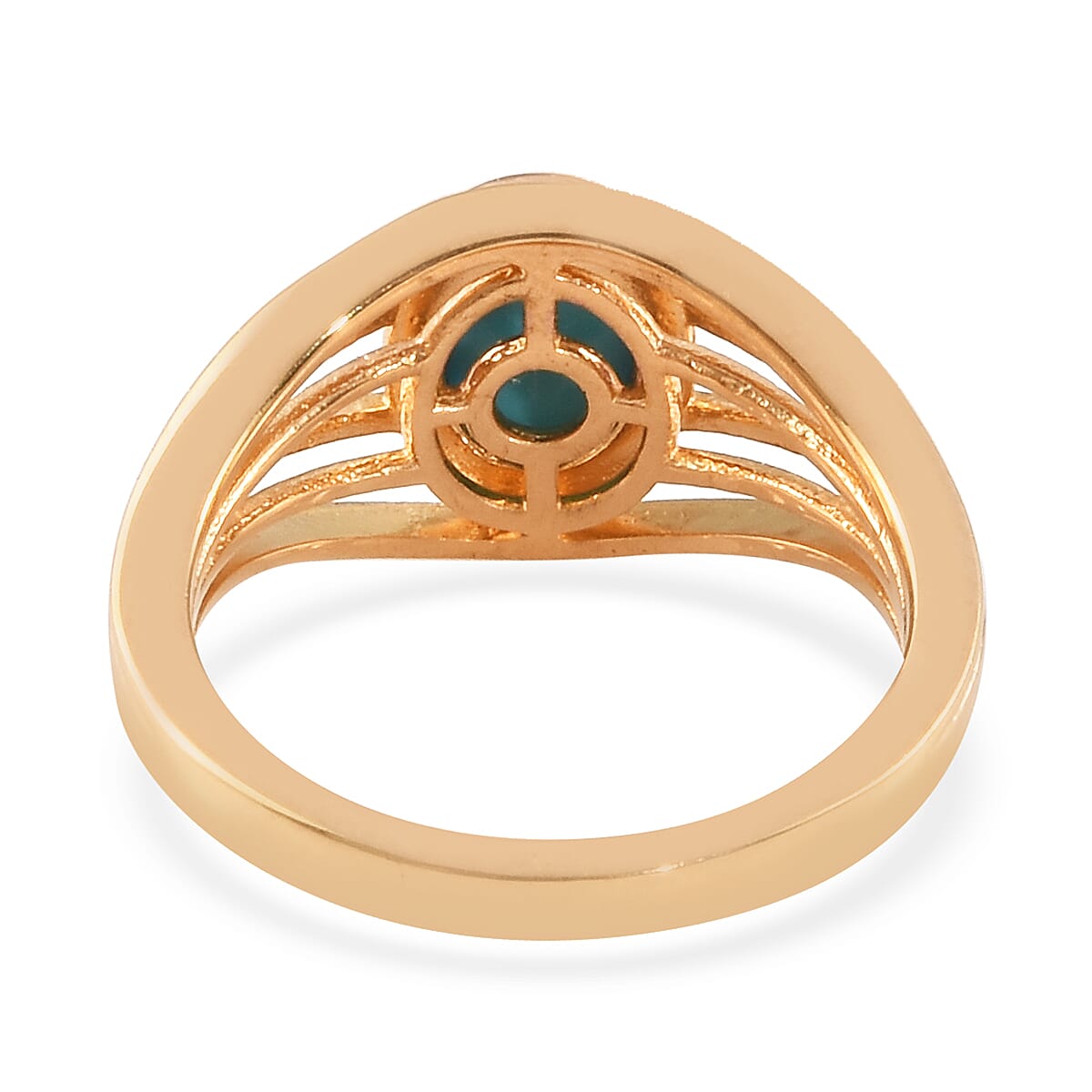 Arizona Sleeping Beauty Turquoise Ring in 14K Gold Overlay Sterling Silver 1.25 Ct.