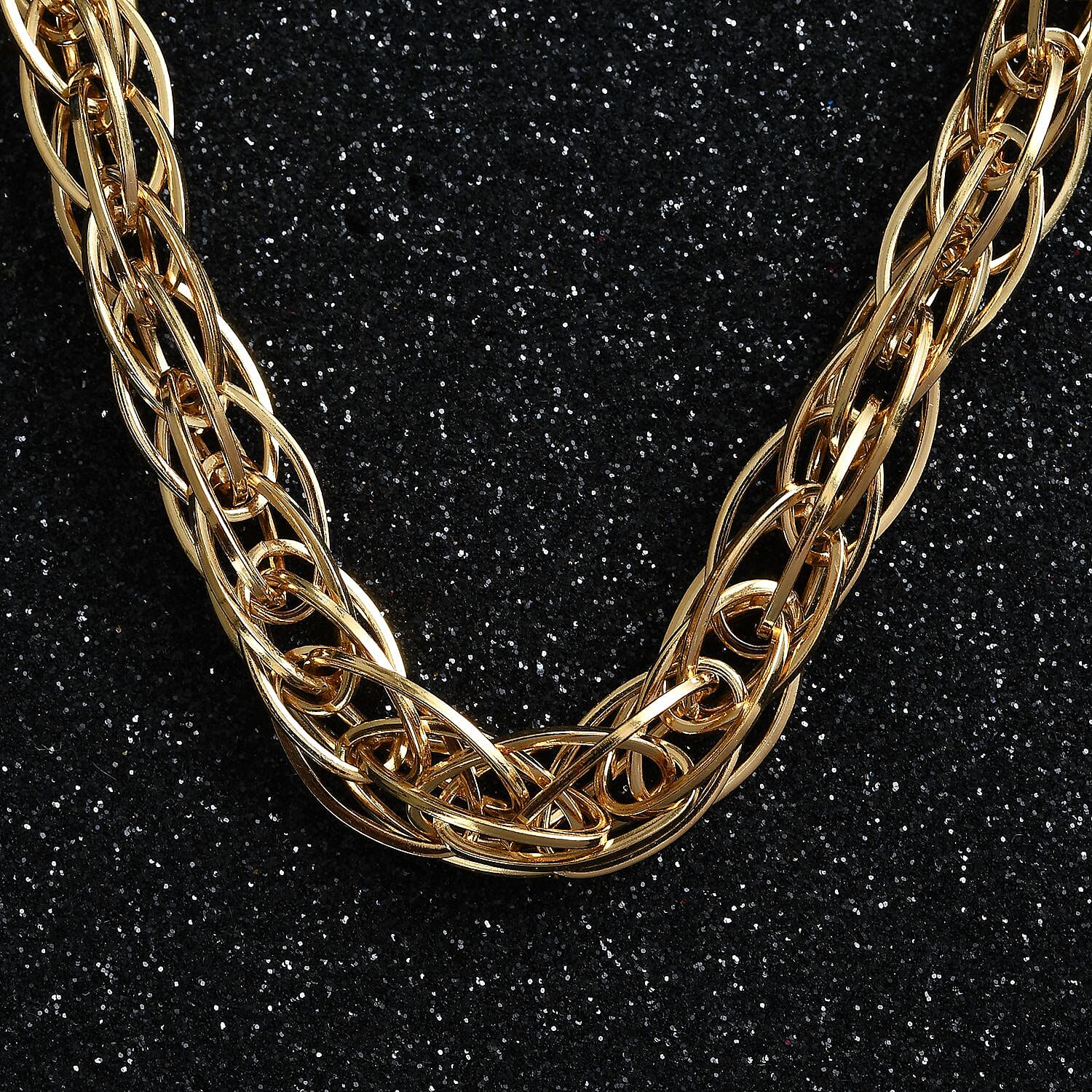 Yellow Gold Overlay Sterling Silver Prince of Wales Necklace (Size 20), Silver wt 54.70 Gms