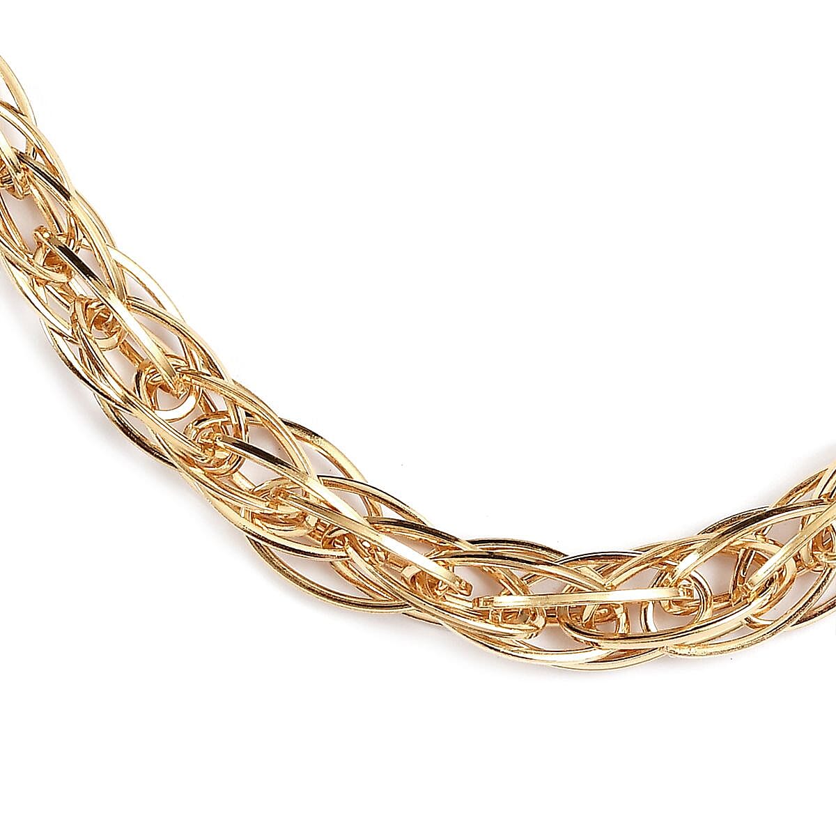 Yellow Gold Overlay Sterling Silver Prince of Wales Necklace (Size 20), Silver wt 54.70 Gms